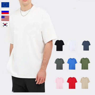 180G Premium Combed Cotton Drop-Shoulder T-Shirt