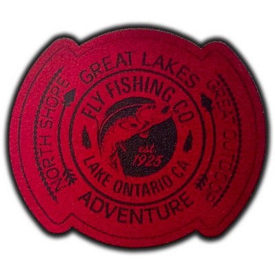 Laser Etched Faux Suede Emblems (Up to 2 Square Inches)