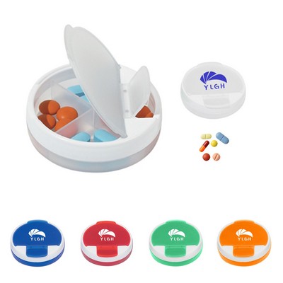 4 Compartments Round Pill Case