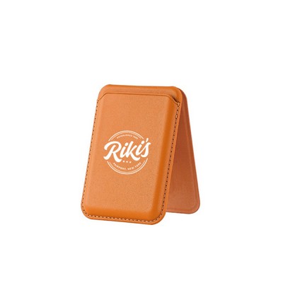 Pu Magnetic Phone Wallet With Foldable Stand