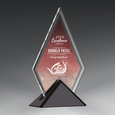 Acrylic Triangle in Gunmetal Triangle Base