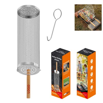 Rolling Grill Basket Outdoor BBQ