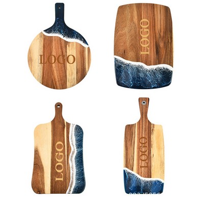 Ocean Resin Splicing Acacia Wood Vegetable Board Steak Board European Fruit Cutting Board