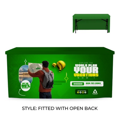 6' RPET Table Cover FITTED w/ OPEN BACK
