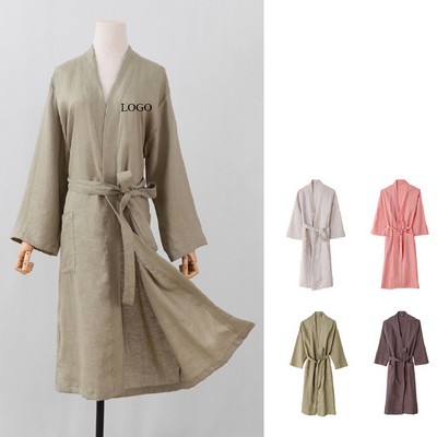 Unisex Pure linen bathrobe
