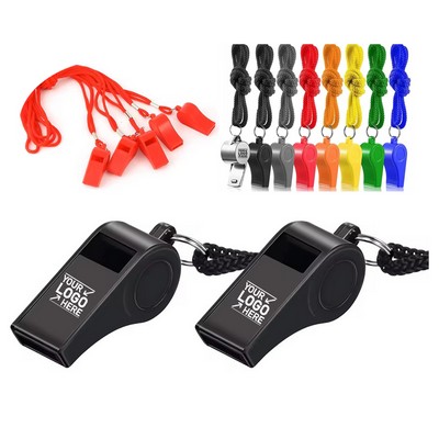 Custom Emergency Sport Fitness Loud Crisp Sound Whistle With Rope