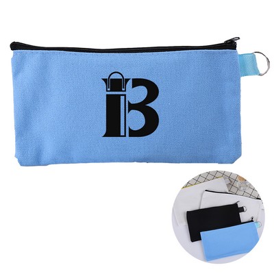 Canvas Tool Bag Zipper Pouch w/ Key Ring