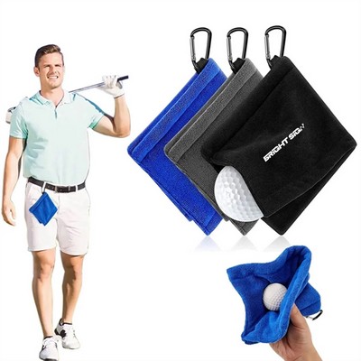 2-in-1 Golf Ball Cleaner Towel with Clip (5.5"×5.5")