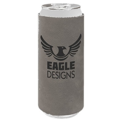 Gray Leatherette Slim Beverage Holder