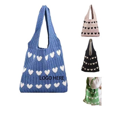 Knitted Shoulder Tote Bag