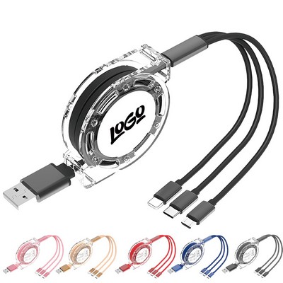 3-In-1 Retractable Travel Fast Charging Data Cable