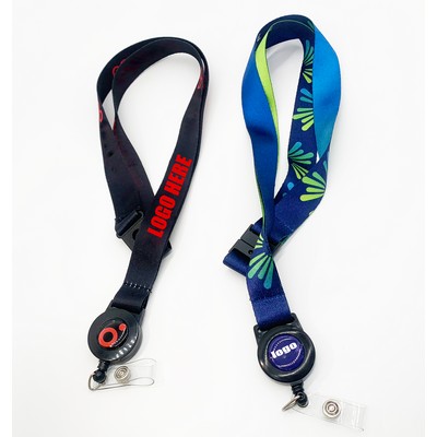 Sublimation Retractable Badge ID Card Security Reel Lanyard