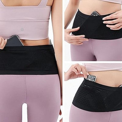 Multifunctional Knit Breathable Concealed Waist Bag For Women Men Outdoor Activities(L)