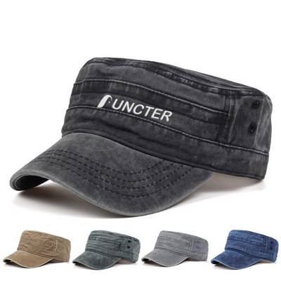 Washed Cotton Twill Military Hat