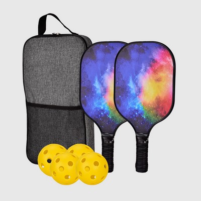 Fiberglass Pickleball Paddle Set With Four Balls And Bag