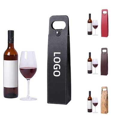 Reusable Leather Wine Tote Bag