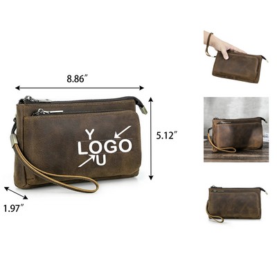 Vintage Leather Men's Coffee Wallet