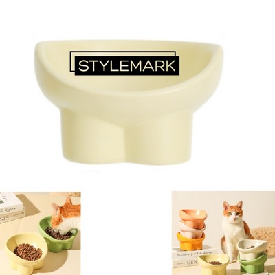 Ceramic Neck Protection High-legged Pet Bowl