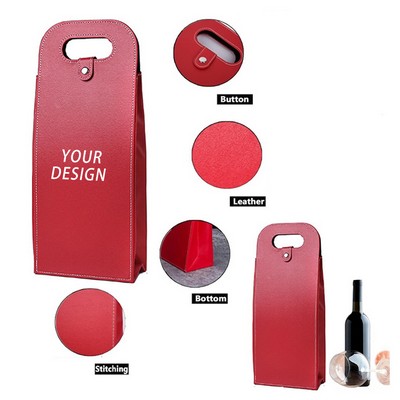 2 Bottles Wine Leather Holder