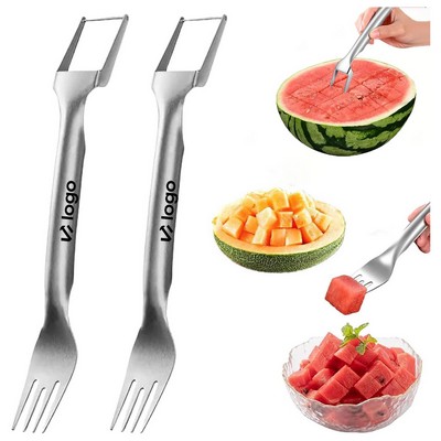 2-in-1 Watermelon Cutter and Fork - Dual-Head Fruit Tool
