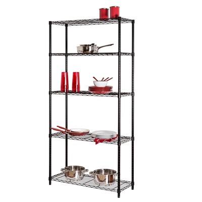 Honey-Can-Do 5-Tier 36" Adjustable Shelving Unit Black