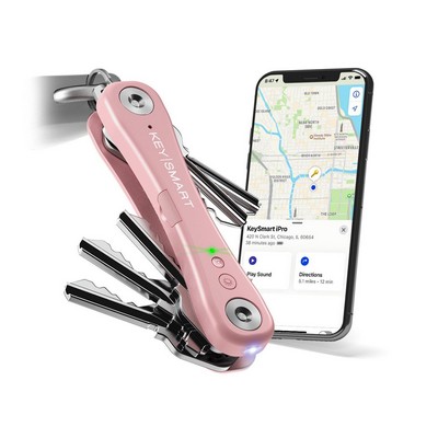 KeySmart Ipro Smart Key Organizer Works w/Apple Find My - Rose Gold