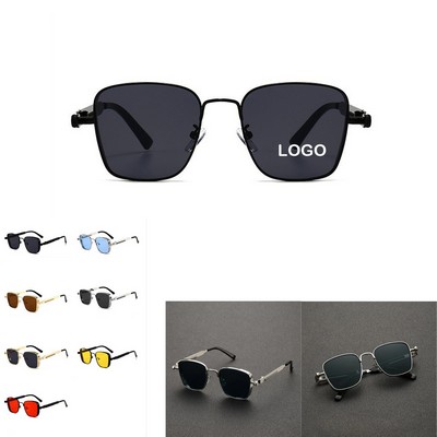 Retro Square Steampunk Metal Sunglasses
