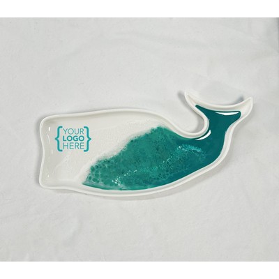 Whale Shaped Ceramic Tray Caribbean Blue
