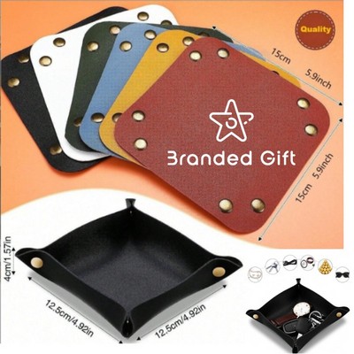 Square PU Leather Storage Box
