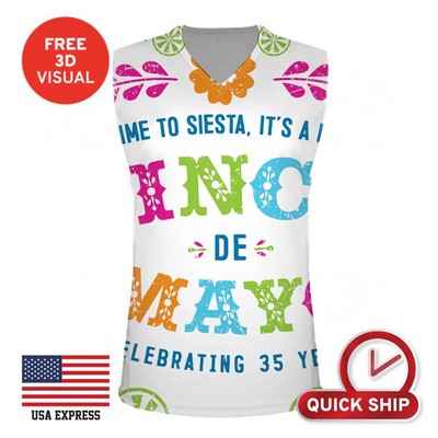 150GSM Mesh Jersey V Neck Sleeveless (Full Dye Sublimation)