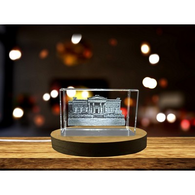 Yorkshire Museum 3D Engraved Crystal Trophy Award - Luxurious Keepsake