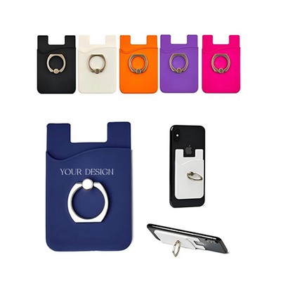 Silicone Phone Wallet With Ring Holder