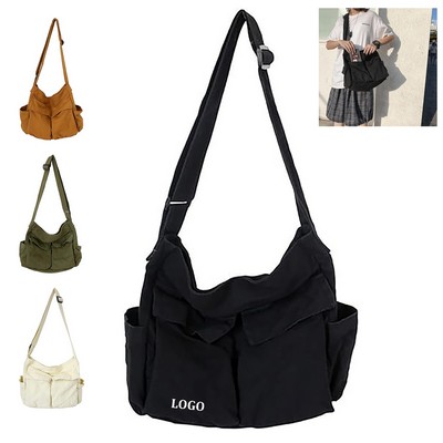 Vintage Canvas Crossbody Messenger Bag