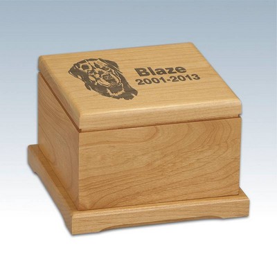 Red Alder Pet Urn w/Laserable Lid