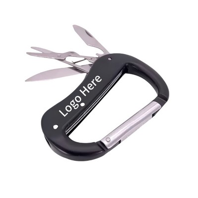 Compact Multi-Tool Carabiner Clip
