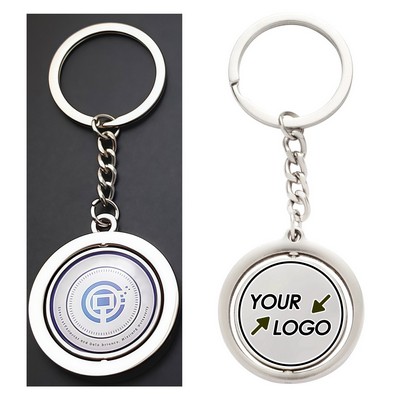 Double-Sided Flip & Style Round Metal Keychain
