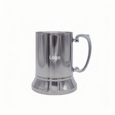 19OZ Stainless Steel 304 Beer Mug Double Cocktail Glass European Flaming Mug with Handle