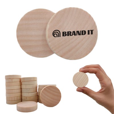 1.5" Natural Wood Round Wooden Coin Chips