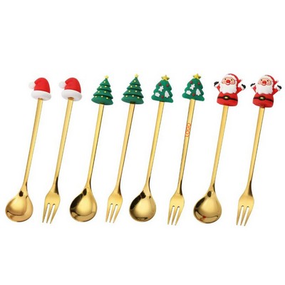 Stainless Steel Christmas Forks and Spoons