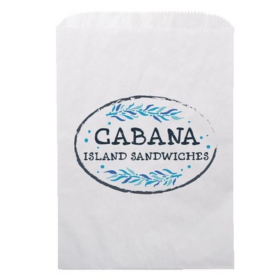 Full Color White Food Safe Paper Bags (6.75" x 9.25")