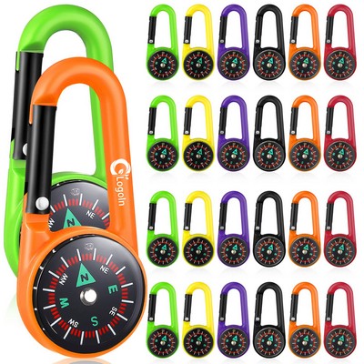 Keychain Compass Portable Mini Compass Carabiner for Outdoor
