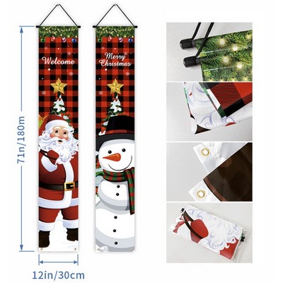 Full Custom Oxford cloth Christmas Couplet Christmas Porch Banner