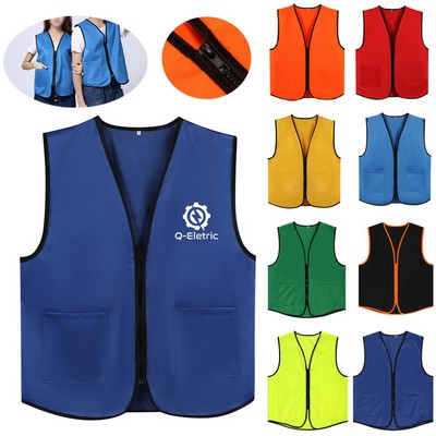 2 Pocket Uniform Volunteer Vest With Zipper