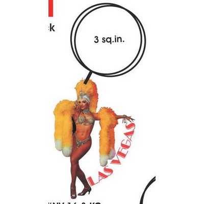 Showgirl in Yellow Key Chain w/Clear Mirror Back (3 Square Inch)