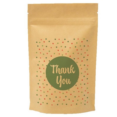 Polka Dots Predesigned Kraft Barrier Pouch (5"W x 8"H x 2.5"D)