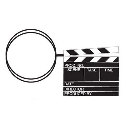 Clapboard Executive Key Chain w/Mirrored Back (2")