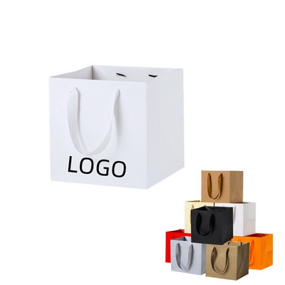 10" Square Kraft Paper Euro Tote Shopping Bag