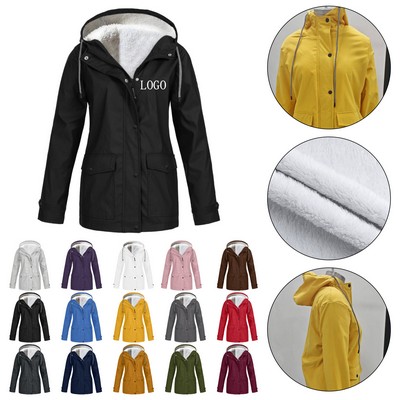 Outdoor Fleece Hooded Hiking Jacket
