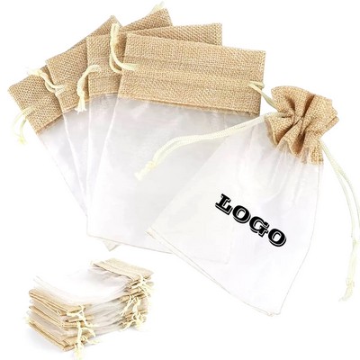 Linen Organza Drawstring Bag