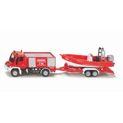Unimog Fire Engine With Boat (1:87) Die-Cast Model